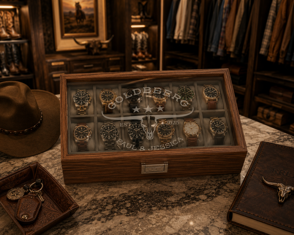 Personalized Wooden Watch Box for Men, Engraved Watch Case, Custom Watch Organizer, Anniversary Gift for Husband, Dad or Boyfriend