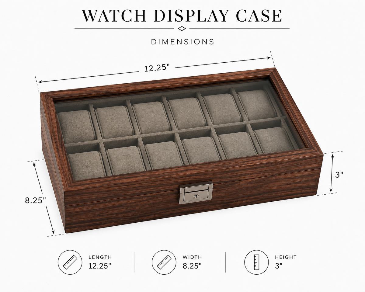 Personalized Wooden Watch Box for Men, Engraved Watch Case, Custom Watch Organizer, Anniversary Gift for Husband, Dad or Boyfriend