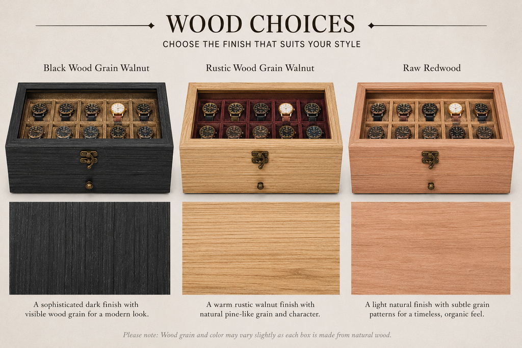 Personalized Wooden Watch Box for Men, 10 Slot Watch Case with Accessory Drawer, Engraved Watch Organizer, Anniversary Gift for Him