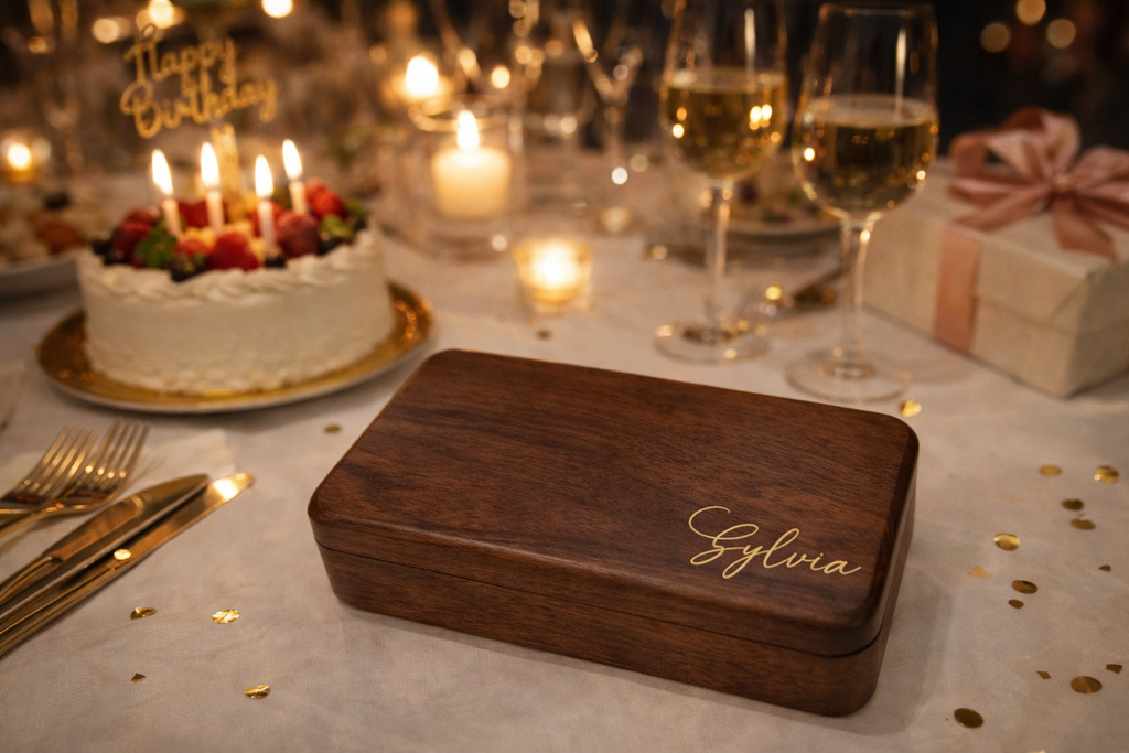 Personalized Wooden Jewelry Box with Custom Name or Monogram, Engraved Jewelry Organizer for Women, Wedding, Birthday & Mother’s Day Gift