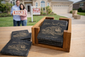 Personalized House Portrait Slate Coaster Set, Custom Home Photo Engraved Coasters, Housewarming New Home Realtor Closing Gift