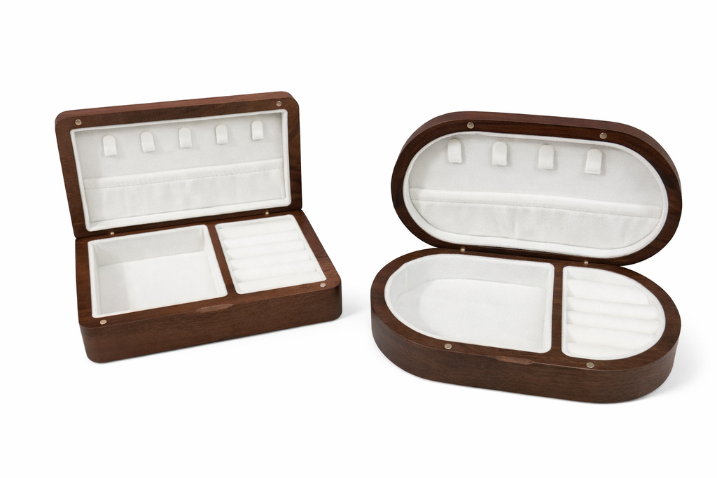 Personalized Wooden Jewelry Box with Custom Name or Monogram, Engraved Jewelry Organizer for Women, Wedding, Birthday & Mother’s Day Gift