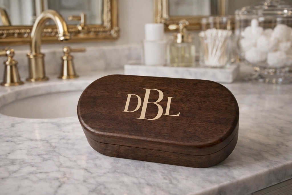 Personalized Wooden Jewelry Box with Custom Name or Monogram, Engraved Jewelry Organizer for Women, Wedding, Birthday & Mother’s Day Gift