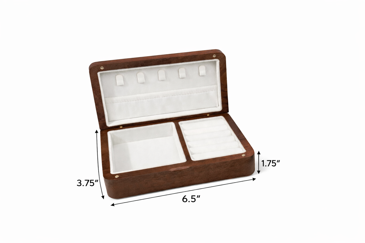 Personalized Wooden Jewelry Box with Custom Name or Monogram, Engraved Jewelry Organizer for Women, Wedding, Birthday & Mother’s Day Gift