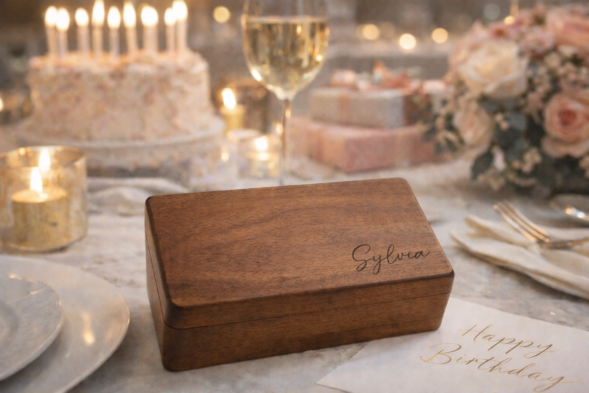 Personalized Wooden Jewelry Box, Custom Engraved Name & Initials, Small Jewelry Organizer, Bridesmaid, Mom & Birthday Gift