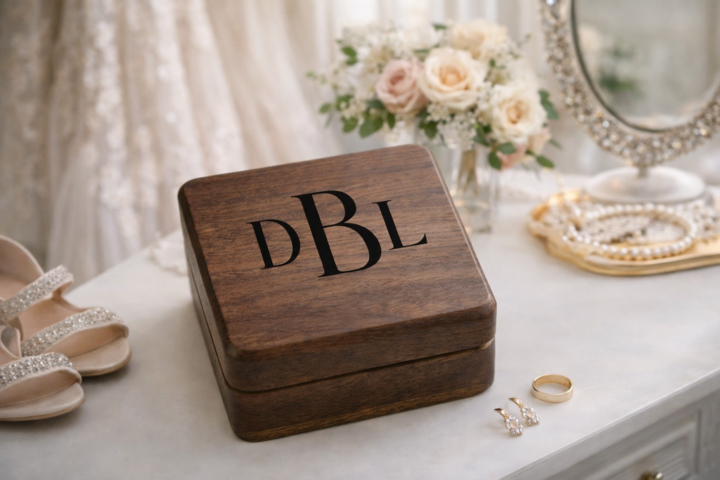 Personalized Wooden Jewelry Box, Custom Engraved Keepsake Box, Small Jewelry Organizer, Birthday Wedding Anniversary Gift for Her