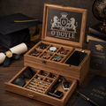Personalized Watch Box & Valet Organizer with Phone Charging Station, Engraved Jewelry Storage Case, Custom Gift for Men & Women