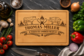 Personalized Rubberwood Cutting Board, Custom Engraved BBQ Grill Board, Grill Master Gift for Dad, Father’s Day & Housewarming Gift