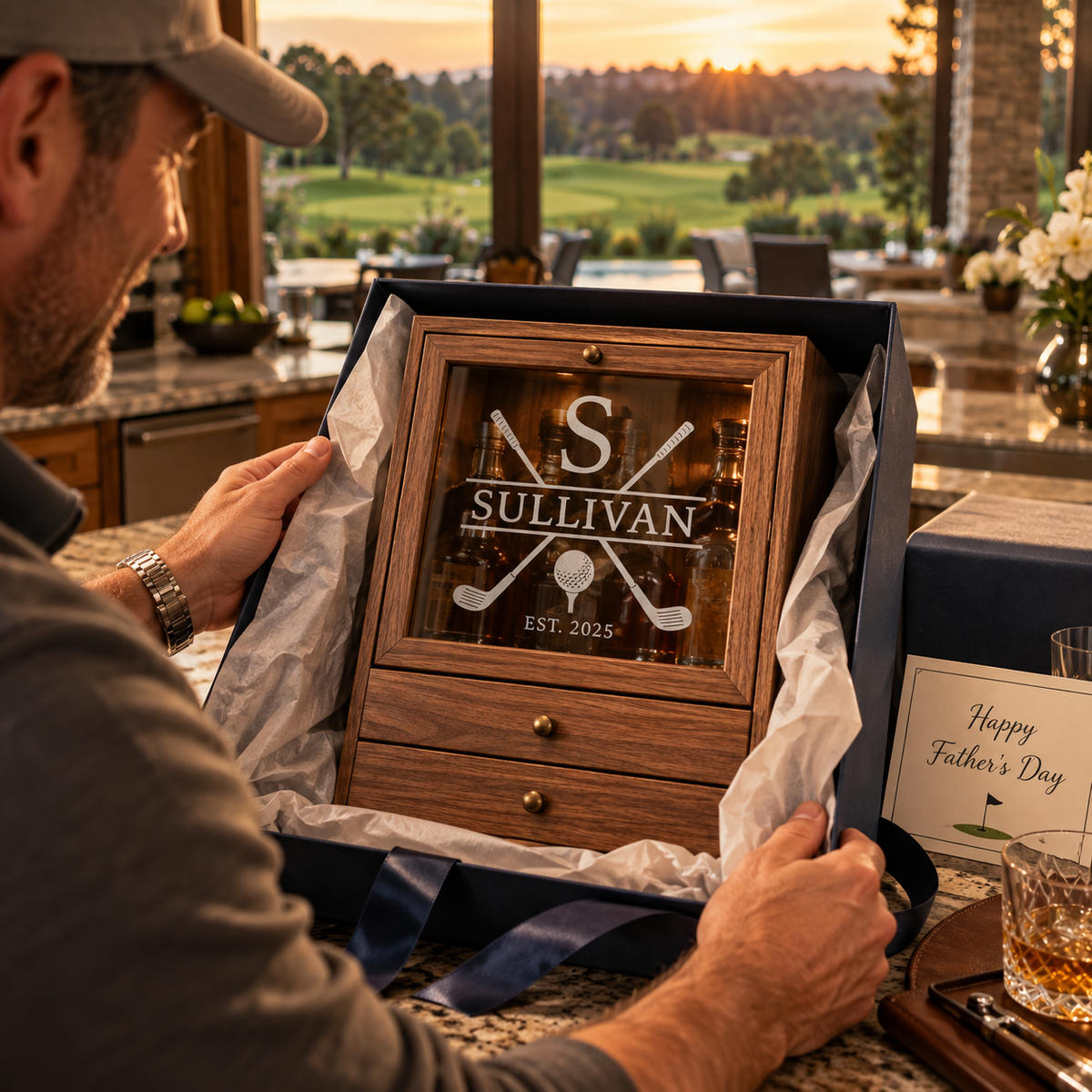 Personalized Cologne Organizer with Drawers, Engraved Men’s Fragrance Display Case, Watch Storage Box, Custom Gift for Him & Dad