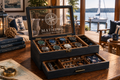 Luxury Personalized Wooden Watch Box for Men, Engraved Watch Case with Drawer, Sunglasses & Jewelry Organizer, Anniversary Gift for Him