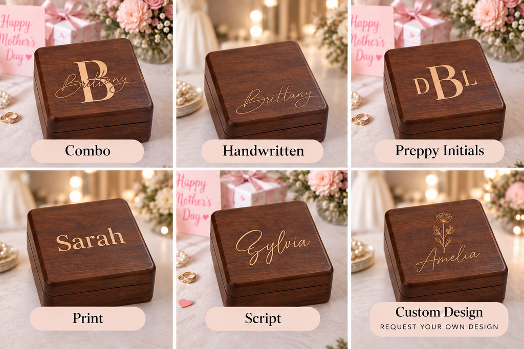Personalized Wooden Jewelry Box, Custom Engraved Keepsake Box, Small Jewelry Organizer, Birthday Wedding Anniversary Gift for Her