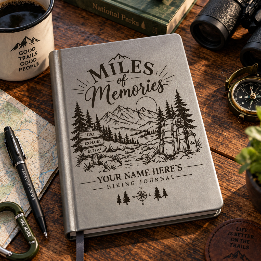 Personalized Hiking Journal – Custom Engraved Trail Notebook