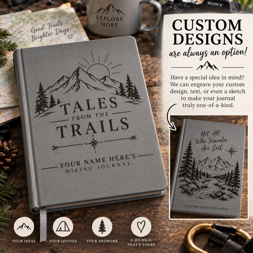 Personalized Hiking Journal – Custom Engraved Trail Notebook