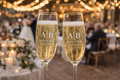 Personalized Wedding Champagne Glass Set, Engraved Couple Flutes with Custom Gift Box & Bag, Anniversary Bridal Shower Gift