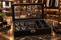 Personalized Leather Watch Jewelry Box for Men with Custom Name Monogram Engraving Gift for Him Husband Dad Anniversary Groomsmen