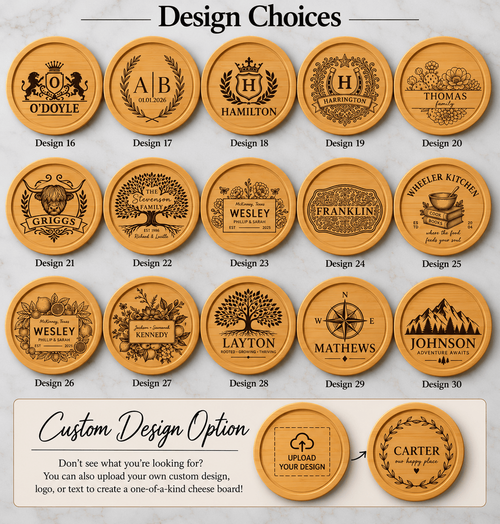 Personalized Bamboo Cheese Board with Utensils Drawer Set - Custom Engraved Charcuterie Board Wedding Gift for Couples or Families