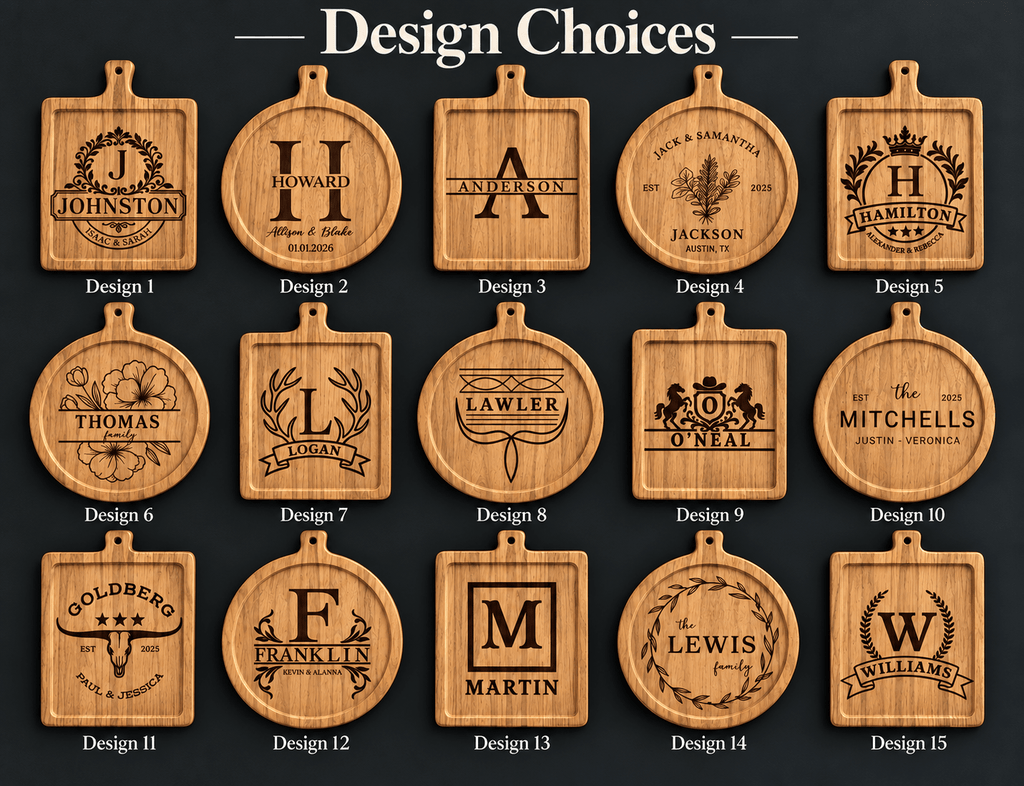Personalized Zebrawood Cutting Board With Custom Engraving – Round Or Rectangle Serving Board Gift For Couples, Housewarming Or Weddings
