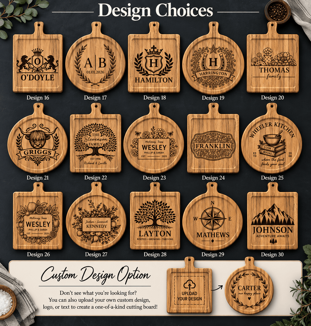 Personalized Zebrawood Cutting Board With Custom Engraving – Round Or Rectangle Serving Board Gift For Couples, Housewarming Or Weddings
