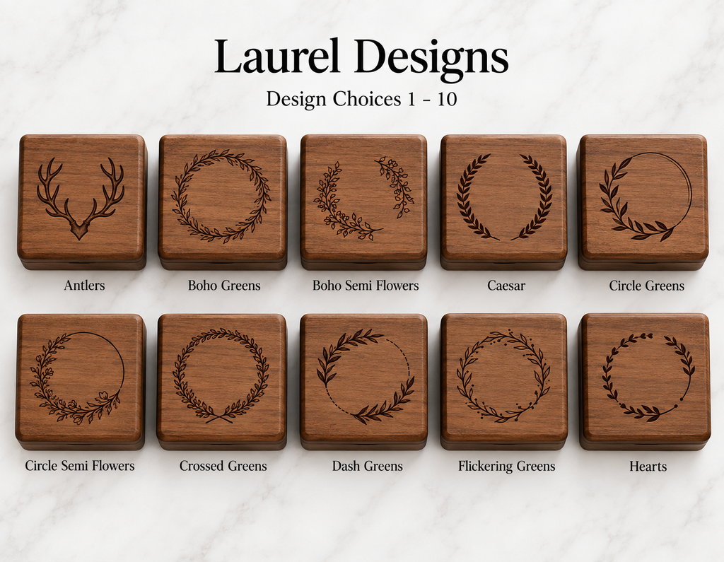 Custom Engraved Walnut Jewelry Box with Name or Initials – Personalized Wooden Gift for Bridesmaids, Birthdays, Weddings, or Holidays