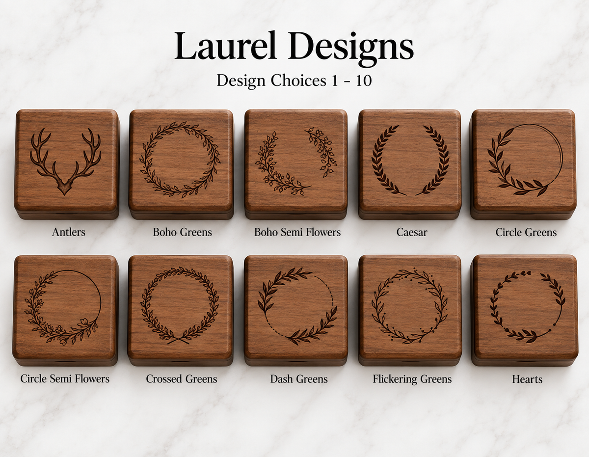 Custom Engraved Walnut Jewelry Box with Name or Initials – Personalized Wooden Gift for Bridesmaids, Birthdays, Weddings, or Holidays