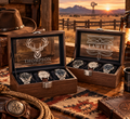 Personalized Watch Box for Men with Custom Name or Initial on Glass – Engraved 3 Slot Wood Watch Display Case for Groomsmen or Birthday Gift