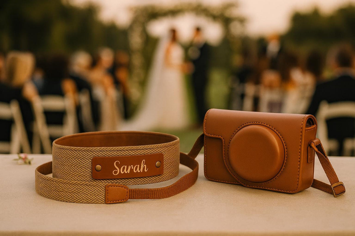 Personalized Camera Strap with Vegan Leather Case | Custom DSLR Camera Strap with Name | Gift for Photographers, Canon SX740 Case