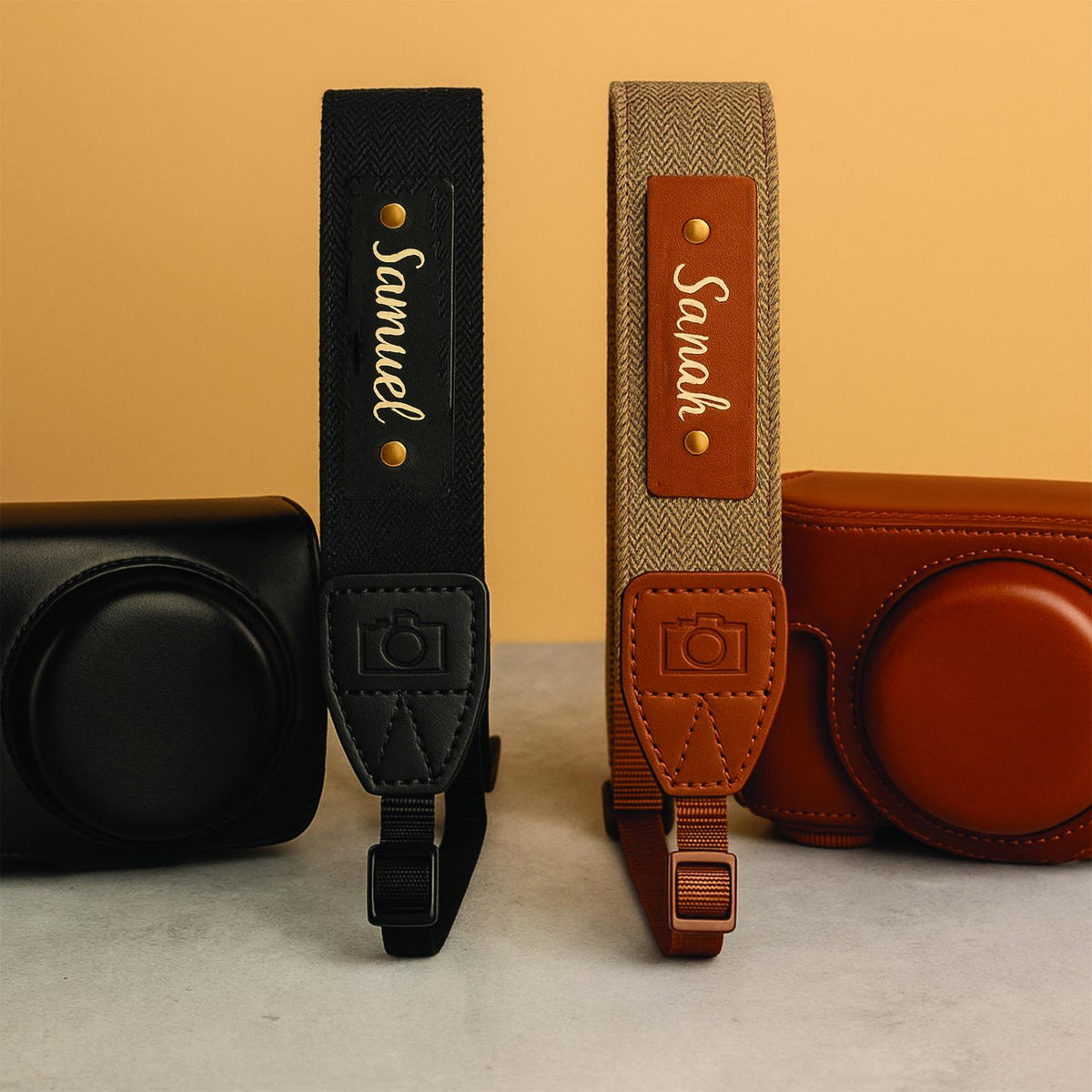 Personalized Camera Strap with Vegan Leather Case | Custom DSLR Camera Strap with Name | Gift for Photographers, Canon SX740 Case