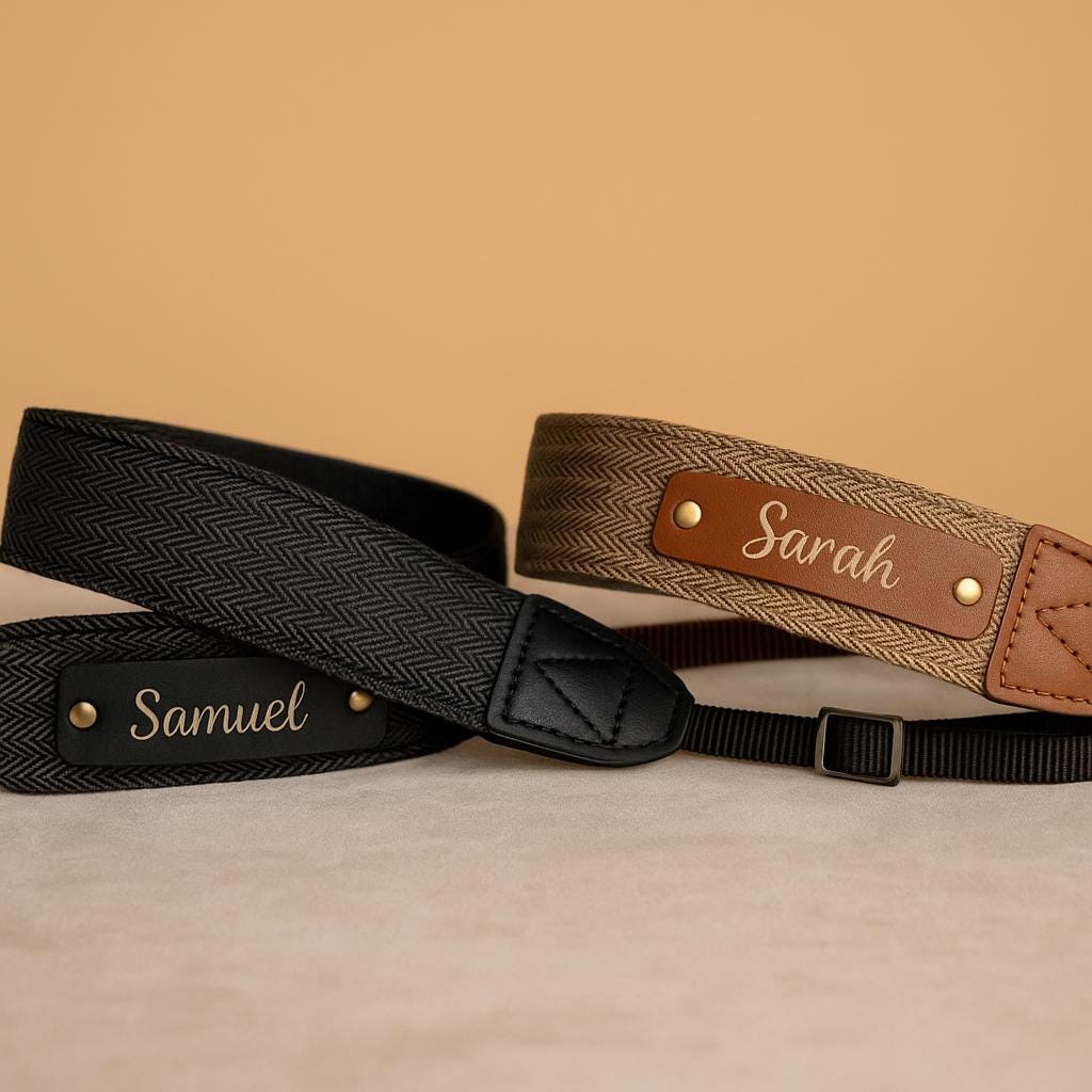 Personalized Camera Strap with Vegan Leather Case | Custom DSLR Camera Strap with Name | Gift for Photographers, Canon SX740 Case