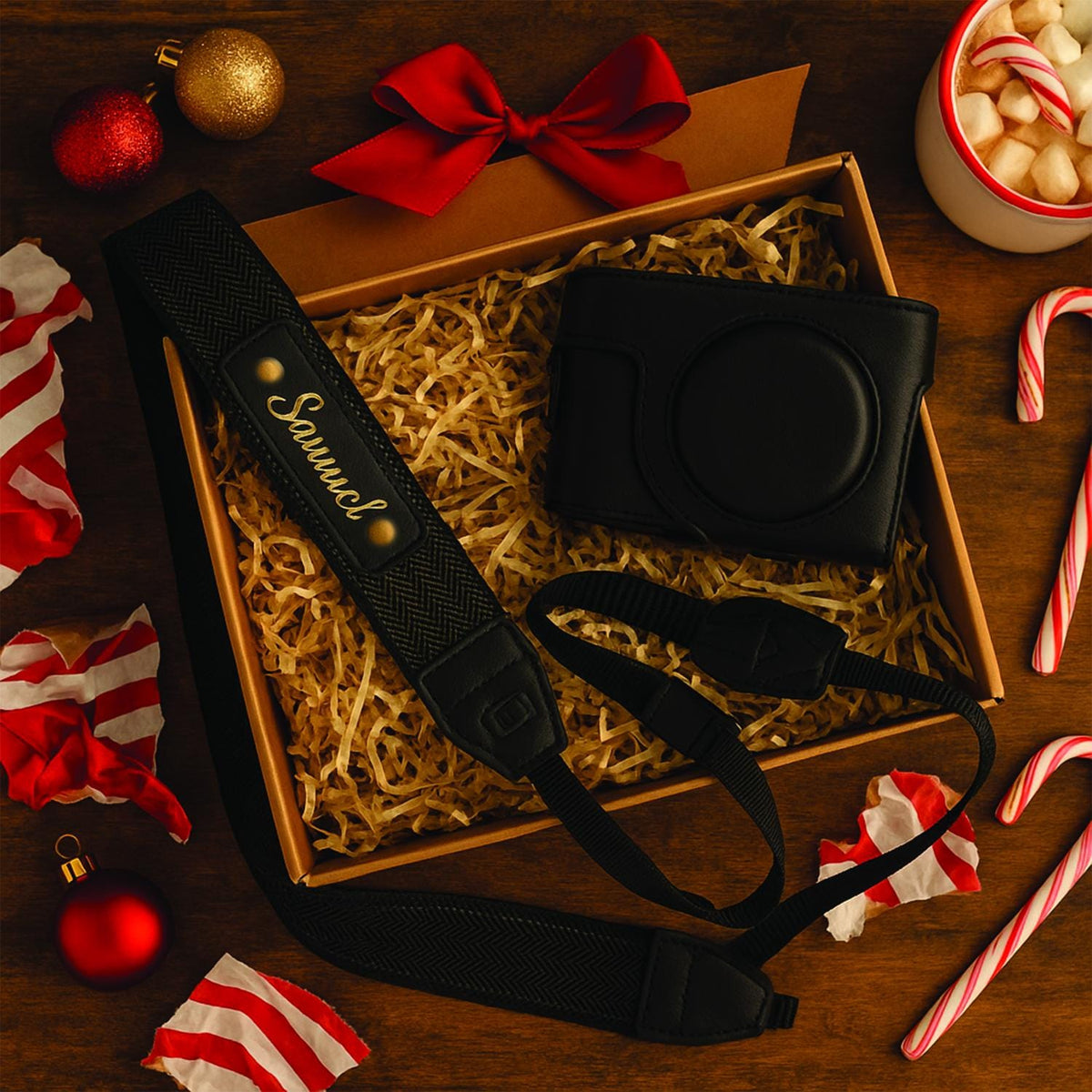 Personalized Camera Strap with Vegan Leather Case | Custom DSLR Camera Strap with Name | Gift for Photographers, Canon SX740 Case