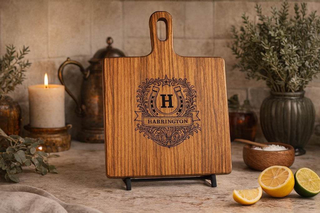 Personalized Zebrawood Cutting Board With Custom Engraving – Round Or Rectangle Serving Board Gift For Couples, Housewarming Or Weddings