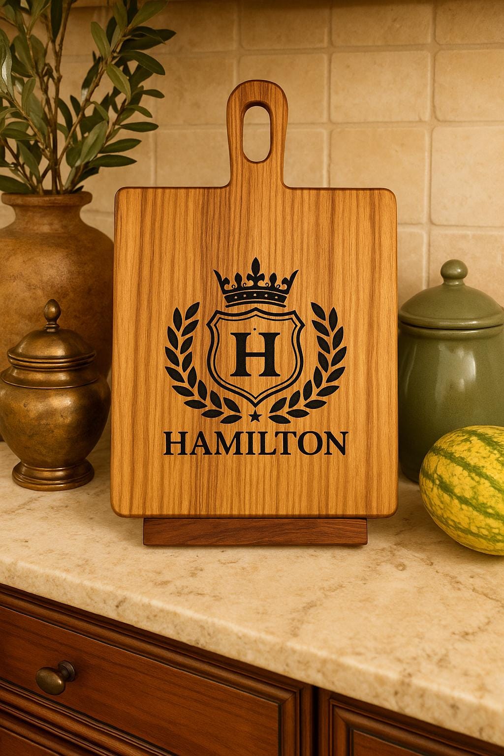 Personalized Zebrawood Cutting Board With Custom Engraving – Round Or Rectangle Serving Board Gift For Couples, Housewarming Or Weddings