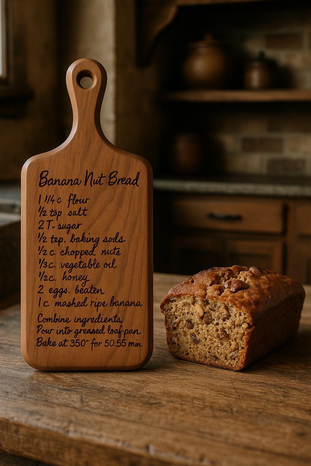 Custom Black Walnut Cutting Board with Handwritten Recipe Engraved – Memorial Gift, Heirloom Kitchen Keepsake, Personalized Gift