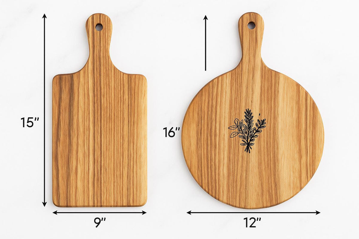 Personalized Zebrawood Cutting Board With Custom Engraving – Round Or Rectangle Serving Board Gift For Couples, Housewarming Or Weddings