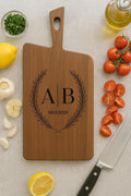 Personalized Black Walnut Cutting Board with Handle – Custom Engraved Charcuterie Gift for Wedding, Housewarming or Christmas