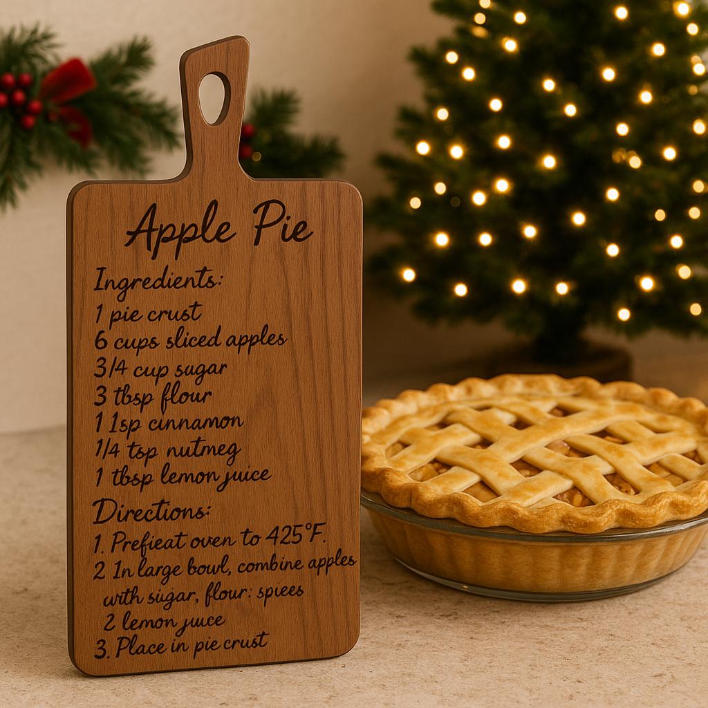 Custom Black Walnut Cutting Board with Handwritten Recipe Engraved – Memorial Gift, Heirloom Kitchen Keepsake, Personalized Gift