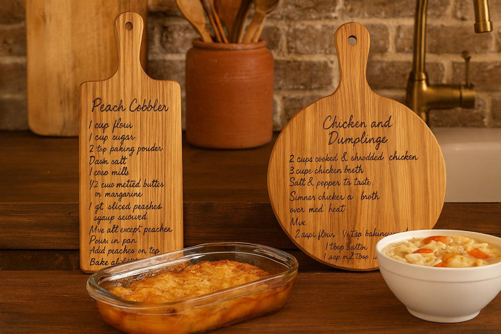 Custom Zebrawood Cutting Board with Handwritten Recipe Engraved – Memorial Gift, Heirloom Kitchen Keepsake, Personalized Gift