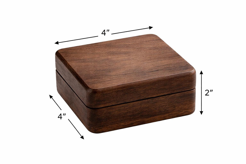 Custom Engraved Walnut Jewelry Box with Name or Initials – Personalized Wooden Gift for Bridesmaids, Birthdays, Weddings, or Holidays