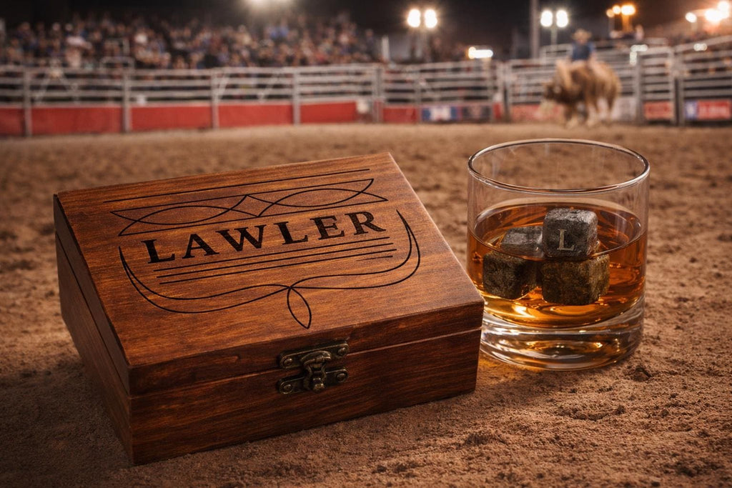 Personalized Whiskey Stones Gift Set with Custom Engraved Wooden Box – Unique Father's Day Gift for Him, Groomsman Gift, Birthday Gift