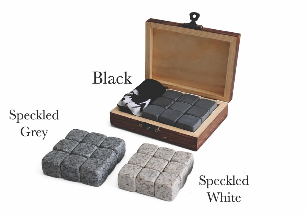 Personalized Whiskey Stones Gift Set with Custom Engraved Wooden Box – Unique Father's Day Gift for Him, Groomsman Gift, Birthday Gift