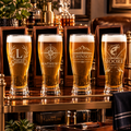 Four engraved pilsner glass design examples